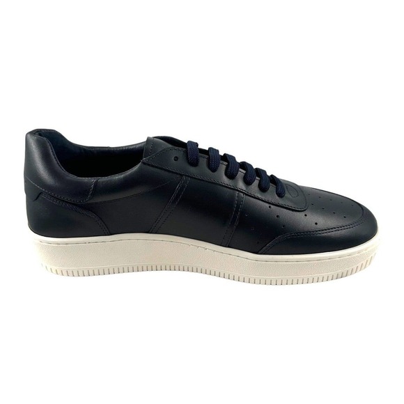SANDRO MAGIC BLACK PERFORATED TOE SIX EYELET LOW TOP SNEAKERS IN DARK NAVY SZ9US main image 11
